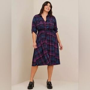 Midi Challis Shirt Dress